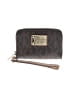 MICHAEL Michael Kors Gray Brown Leather Wristlet One size - photo 1