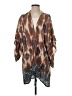 Saachi 100% Cotton Print Brown Tan Kimono Size 2 - photo 1