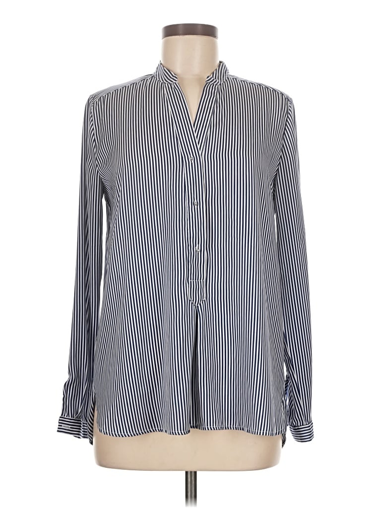 Pre-owned Mng Long Sleeve Blouse In Blue