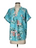 Unbranded Tropical Teal Short Sleeve Blouse Size S - photo 1