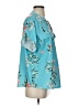 Unbranded Tropical Teal Short Sleeve Blouse Size S - photo 4