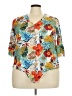 Mirror Image 100% Rayon Tropical Orange 3/4 Sleeve Blouse Size 2X - photo 1