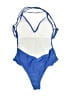 Unbranded Solid Blue One Piece Swimsuit Size L - photo 2