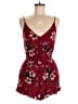 Be Cool 100% Rayon Floral Burgundy Red Romper Size M - photo 1