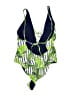 Assorted Brands Print Green One Piece Swimsuit Size XL - photo 2