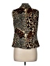AMI 100% Polyester Brown Sleeveless Blouse Size M - photo 2
