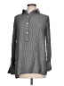 Max Studio 100% Rayon Houndstooth Gray Long Sleeve Button-Down Shirt Size L - photo 1