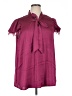 BLOOMCHIC Burgundy Short Sleeve Blouse Size 14 - 16 - photo 1