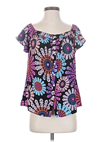Alice & Trixie Short Sleeve Silk Top (view 1)