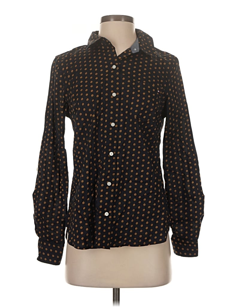 Pre-owned Tommy Hilfiger Long Sleeve Blouse In Black