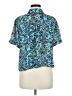Lily White 100% Polyester Tropical Blue Short Sleeve Blouse Size XL - photo 2