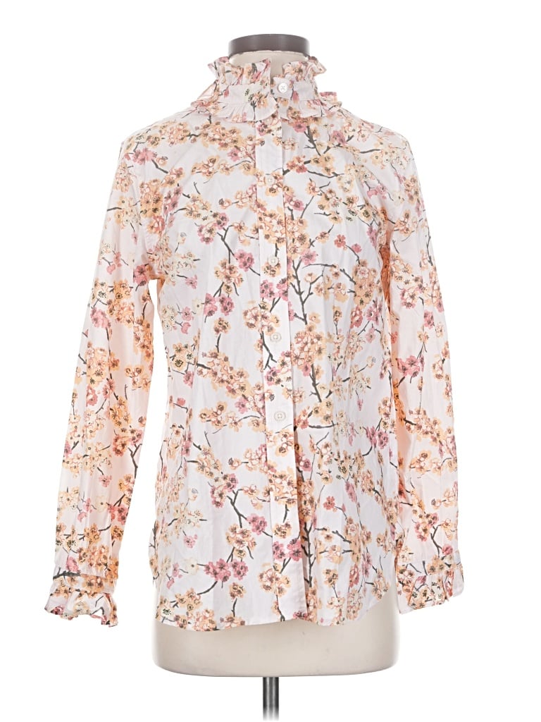 Pre-owned Jcrew Long Sleeve Blouse In Ivory