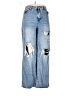 Shein 100% Modal Graphic Blue Jeans Size L (tall) - photo 1