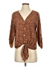 West Kei 100% Polyester Brown 3/4 Sleeve Blouse Size S - photo 1