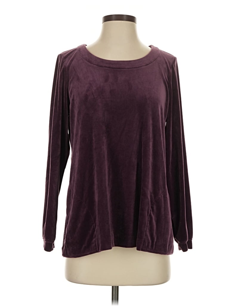 Pre-owned Purejill Long Sleeve T-shirt In Burgundy