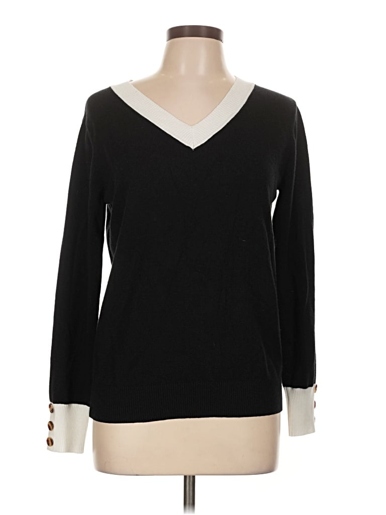 Pre-owned Miholl Long Sleeve Top Black V-neck Tops