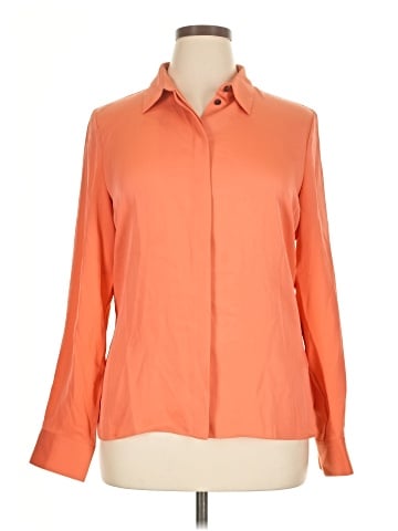 Theory Long Sleeve Silk Top (view 1)