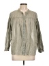 AE77 100% Cotton Gray Long Sleeve Blouse Size L - photo 1