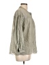 AE77 100% Cotton Gray Long Sleeve Blouse Size L - photo 4