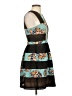 BCBGMAXAZRIA 100% Polyester Graphic Teal Cocktail Dress Size 0 - photo 4