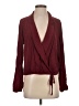 Express 100% Rayon Burgundy Long Sleeve Blouse Size S - photo 1
