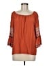 Assorted Brands 100% Rayon Orange 3/4 Sleeve Blouse Size M (estimated) - photo 1