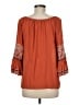 Assorted Brands 100% Rayon Orange 3/4 Sleeve Blouse Size M (estimated) - photo 2