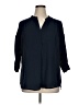 Lane Bryant 100% Polyester Blue 3/4 Sleeve Blouse Size 14 - 16 Plus - photo 1