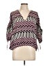 Express 100% Polyester Purple Pink 3/4 Sleeve Blouse Size L - photo 1