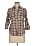 BKE 100% Cotton Plaid Tan 3/4 Sleeve Button-Down Shirt Size M (estimated) - photo 1