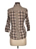 BKE 100% Cotton Plaid Tan 3/4 Sleeve Button-Down Shirt Size M (estimated) - photo 2