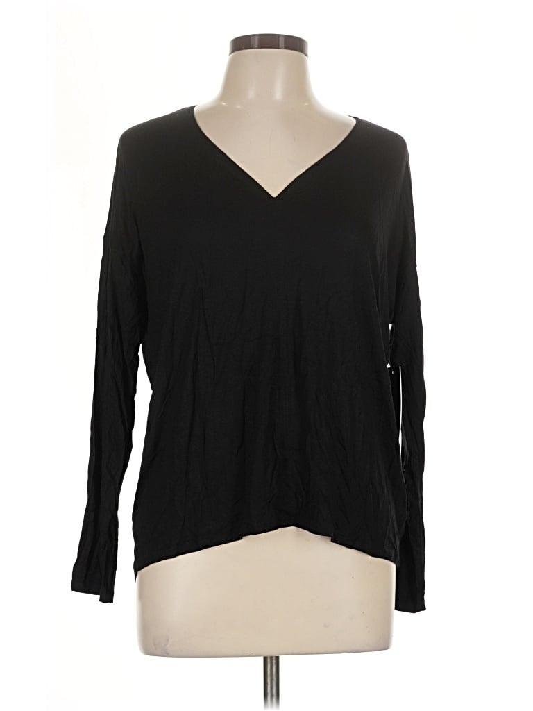Pre-owned Nicole Miller Long Sleeve T-shirt In Black
