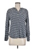 Tommy Hilfiger Chevron-herringbone Blue Long Sleeve Blouse Size M - photo 1