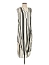 Cupio 100% Viscose Stripes Ivory Casual Dress Size S - photo 1