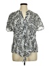 Luxology Paisley Silver Short Sleeve Blouse Size XL - photo 1