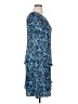 Connected Apparel 100% Polyester Print Blue Cocktail Dress Size 16 - photo 4