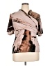 DKNY Brown Short Sleeve Blouse Size XL - photo 1