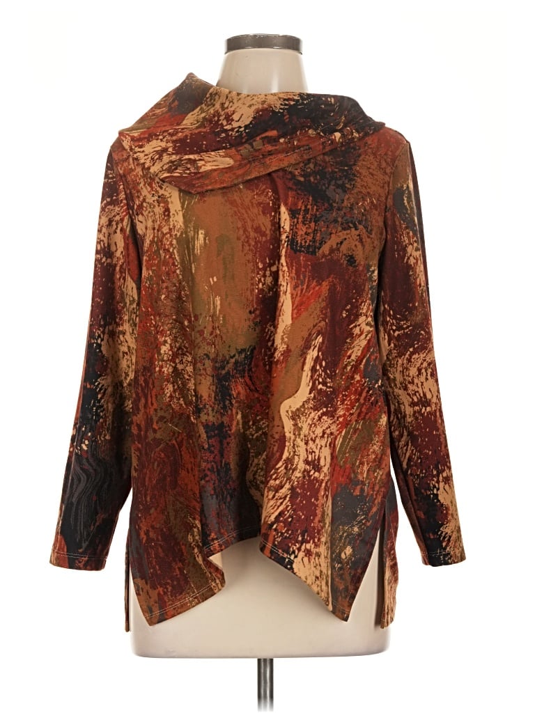 Pre-owned Ali Miles 3/4 Sleeve Blouse In Brown