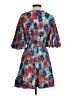 Milly 100% Polyester Paisley Blue Casual Dress Size 4 - photo 2