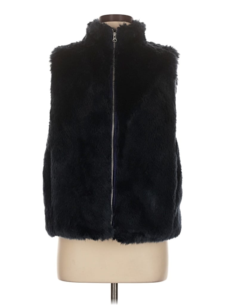 Pre-owned Jcrew Faux Fur Vest In Black