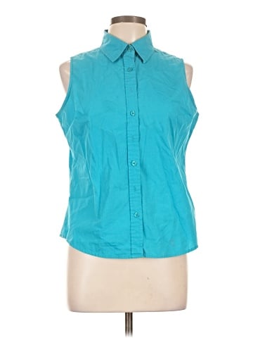 Basic Editions Sleeveless Button-Down Shirt (view 1)