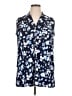 MICHAEL Michael Kors Blue Sleeveless Button-Down Shirt Size 1X - photo 1