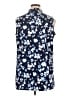 MICHAEL Michael Kors Blue Sleeveless Button-Down Shirt Size 1X - photo 2