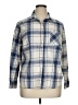 Boden 100% Cotton Plaid Blue Long Sleeve Button-Down Shirt Size 14 - photo 1