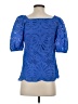 Talbots 100% Cotton Blue Short Sleeve Blouse Size 0 - photo 2