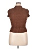 Almost Famous Brown Short Sleeve Top Size L - photo 1