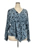 Shein Curve 100% Polyester Blue Long Sleeve Blouse Size 4X - photo 1