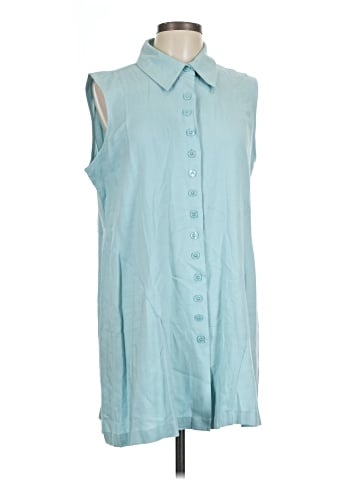 Simply Noelle Sleeveless Button-Down Shirt (view 1)