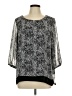 AB Studio 100% Polyester Silver 3/4 Sleeve Blouse Size L - photo 1