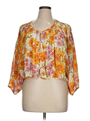 Rose + Olive 3/4 Sleeve Blouse (view 1)
